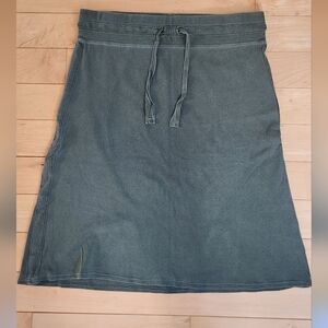 J.Crew military green soft cotton knee length drawstring skirt in size S